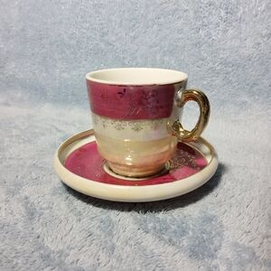 Vintage Royal Crown Nobility Lusterware Iridescent Tea Cup & Saucer Set Japan